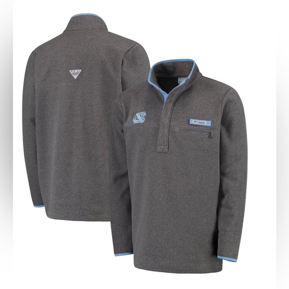 Columbia Other - Men's Columbia Gray North Carolina Tar Heels Harborside Fleece Pullover Jacket